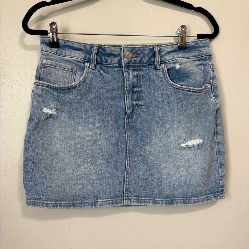 Garage Denim Distressed Mini Skirt Size Large